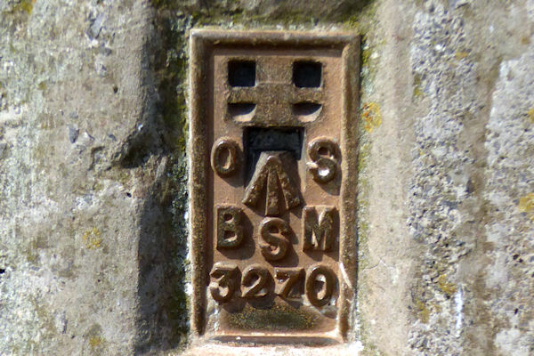 Brean Down OS benchmark and 327 feet spot height on trig point - Tim Edmonds