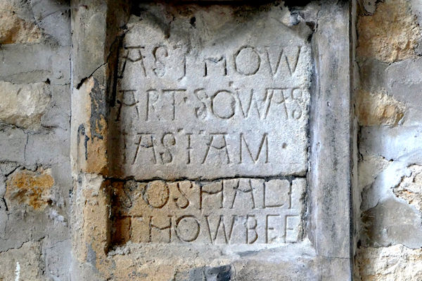 Broadway St Eadburgha's church old epitaph inscription - Tim Edmonds