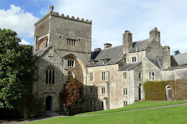 Buckland Abbey south side  showing reused church with Tudor kitchen wing - Tim Edmonds