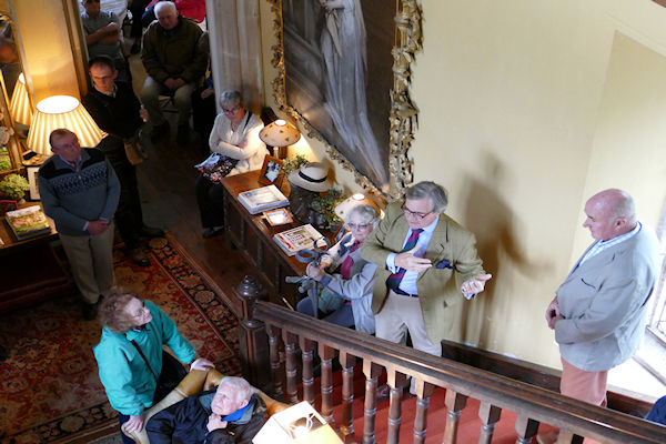 Cothelstone Manor Nigel  Muers-Raby addressing WSNTA group from stairway. - Tim Edmonds