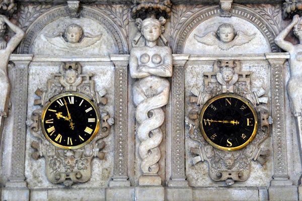 Longleat House Great Hall clock and wind direction above fireplace - Tim Edmonds
